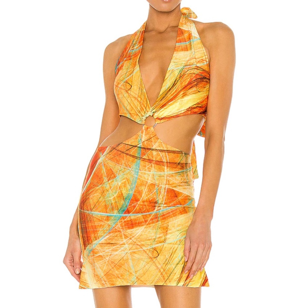 Farai London Gaia Mini Dress in Canary Yellow